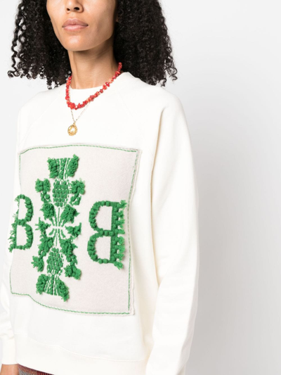 Shop Barrie Logo-patch Cashmere Sweatshirt In Neutrals