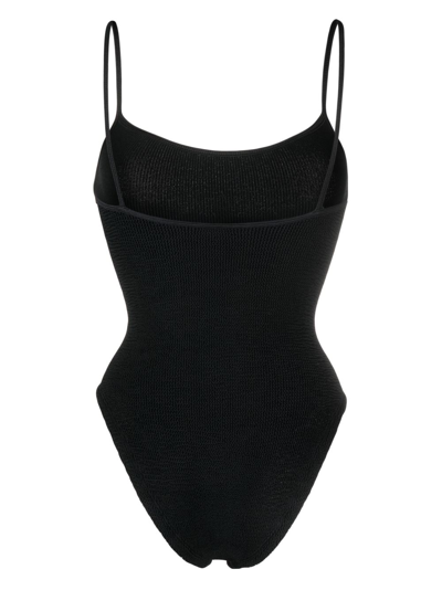 Shop Hunza G Pamela Crinkle Swimsuit In Black