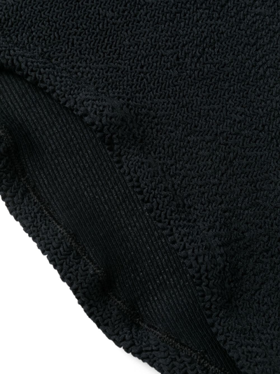 Hunza G Pamela Square-neck Crinkle-knit Swimsuit In Black