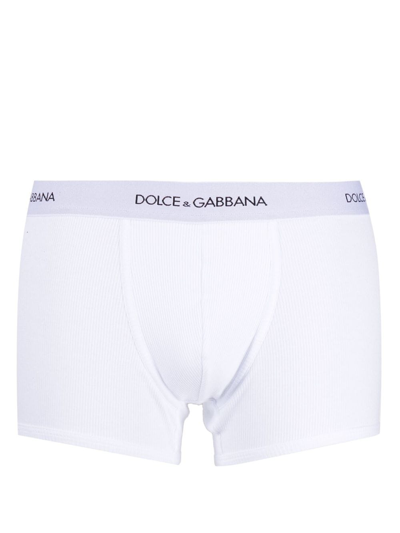 Dolce & Gabbana Logo-waist Cotton Boxers In White