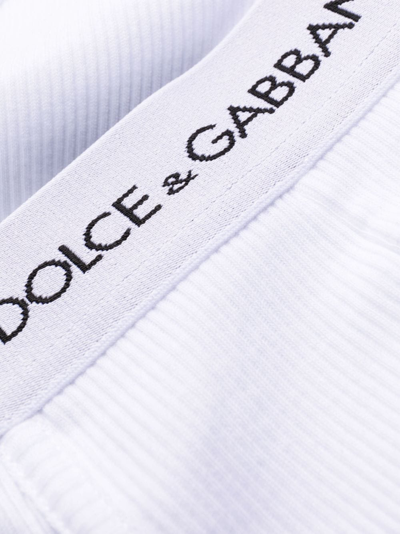 Shop Dolce & Gabbana Logo-waist Cotton Boxers In White