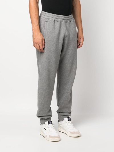 Shop Maison Kitsuné Elasticated-waistband Cotton Track Pants In Grey