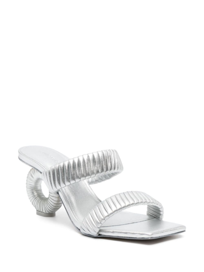 Shop Cult Gaia Valence 90mm Leather Sandals In Silver
