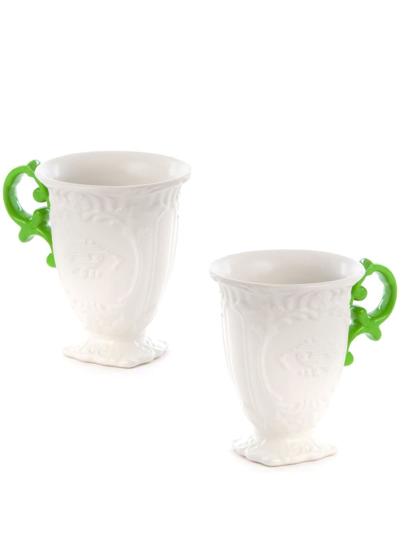 Shop Seletti I-wares Porcelain Mug (set Of Two) In White