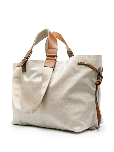Shop Isabel Marant Large Wardy Tote Bag In Neutrals
