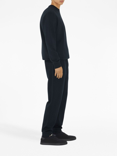 Burberry Ekd-embroidered Cotton Track Pants In Blue