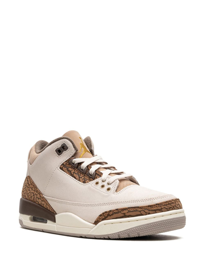 Jordan Mens Light Orewood Brown Meta Air 3 Leather Mid-top Trainers In Nude