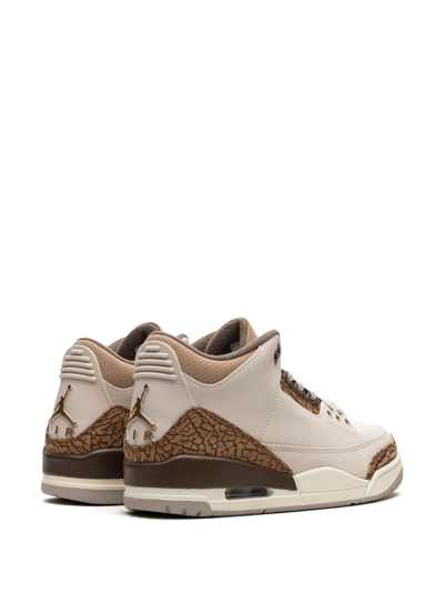 Jordan Mens Light Orewood Brown Meta Air 3 Leather Mid-top Trainers In Nude