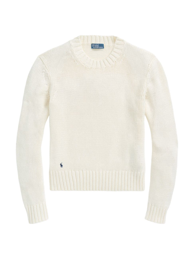 Shop Polo Ralph Lauren Women's Cotton Shaker-stitch Sweater In White