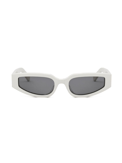 Shop Celine Men's  Triomphe 62mm Geometric Sunglasses In Ivory Smoke