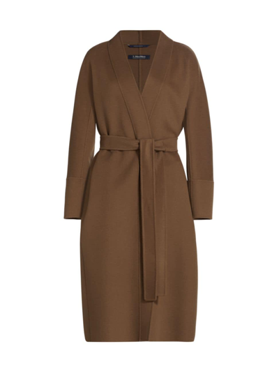 Shop Max Mara Women's Calla Cashmere Wrap Coat In Brown Bronze