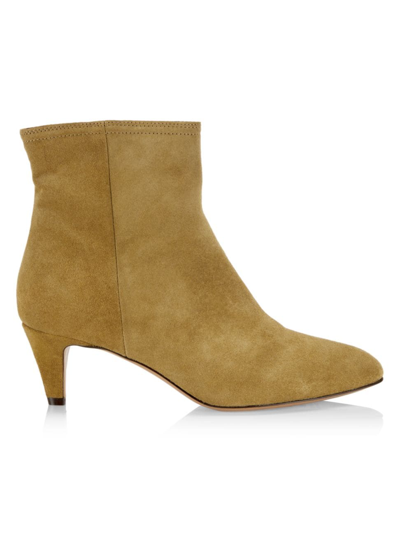 Shop Isabel Marant Women's Deone 50mm Suede Ankle Boots In Taupe