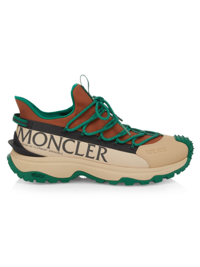 Shop Moncler Men's Trailgrip Lite2 Low-top Sneakers In Sand Green