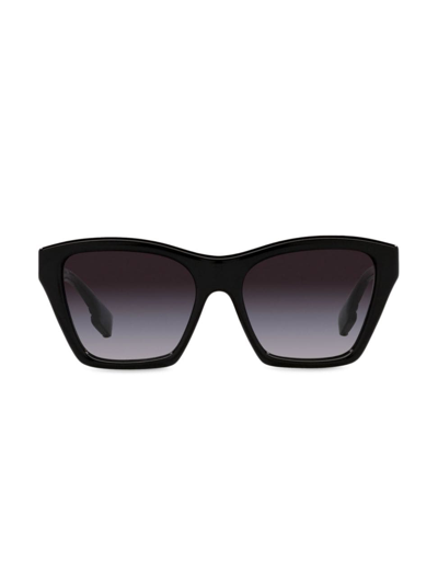 Shop Burberry Women's Arden 54mm Square Polarized Sunglasses In Black