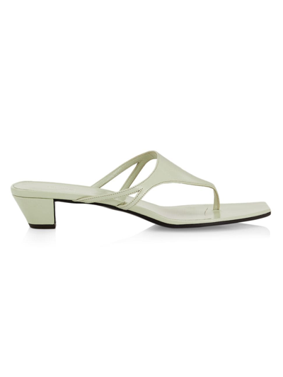Shop The Row Women's 30mm Open-toe Cut-out Leather Sandals In Mint