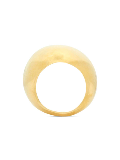Shop Saint Laurent Women's Oversized Egg Ring In Metal In Dore