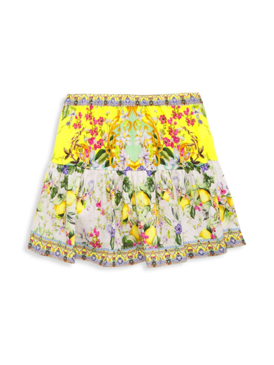Shop Camilla Little Girl's & Girl's Elastic Waistband Skirt In Yellow Multi