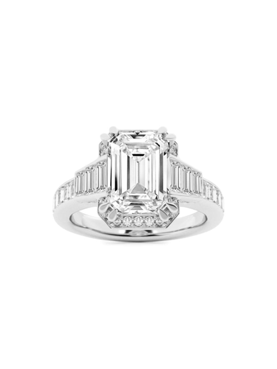Shop Saks Fifth Avenue Women's 18k White Gold & 3.8 Tcw Lab-grown Diamond Engagement Ring