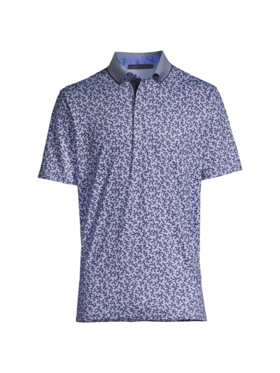 Shop Greyson Men's Coral Dreams Graphic Polo Shirt In Heron