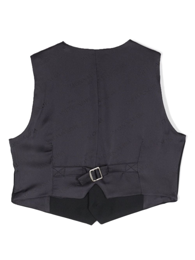 Monnalisa Logo-embroidered Sleeveless Waistcoat In Blue