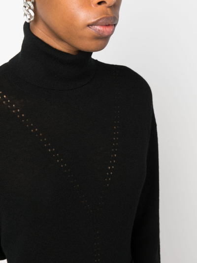 Shop Iro Roll-neck Wool-blend Jumper In Black