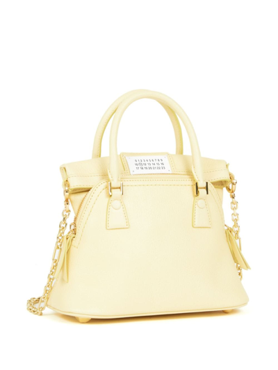 Shop Maison Margiela Micro 5ac Classique Top-handle Bag In Yellow