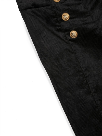Shop Balmain Button-detail Flared Trousers In Black