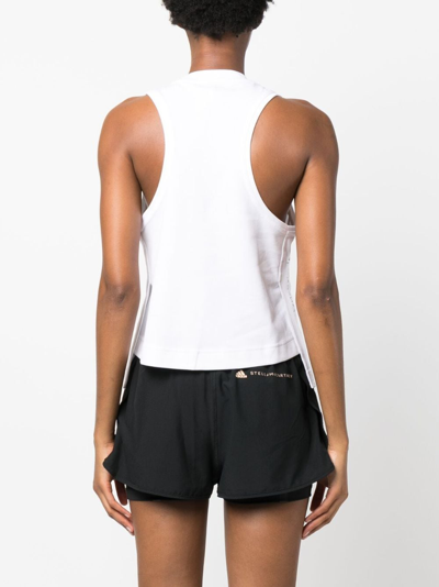 Adidas By Stella Mccartney True Pace Running Logo-print Tank Top In White