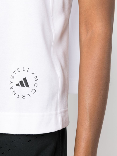 Adidas By Stella Mccartney True Pace Running Logo-print Tank Top In White