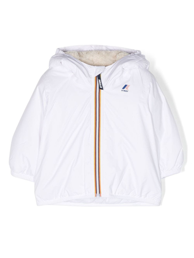 Shop K-way Logo-patch Hooded Jacket In White