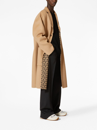 Shop Valentino Toile Iconographe Reversible Wool Coat In Neutrals