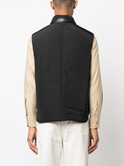 Shop Tom Ford Ottoman Zip-up Padded Gilet In Black