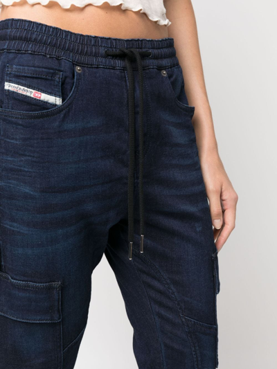 Shop Diesel D-ursy Drawstring Tapered Jeans In Blue