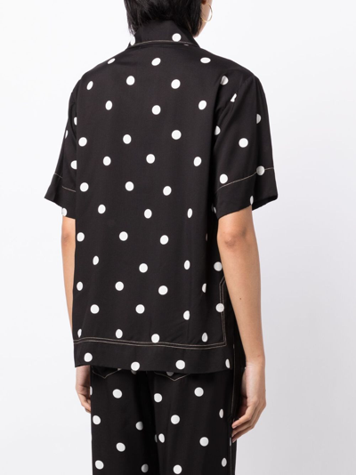 Shop Lee Mathews Olive Ss Polka Dot-print Shirt In Black