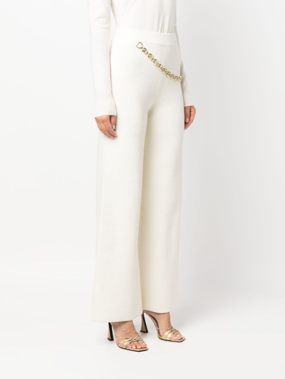 Rabanne Chainmail-detail Knitted Trousers In White