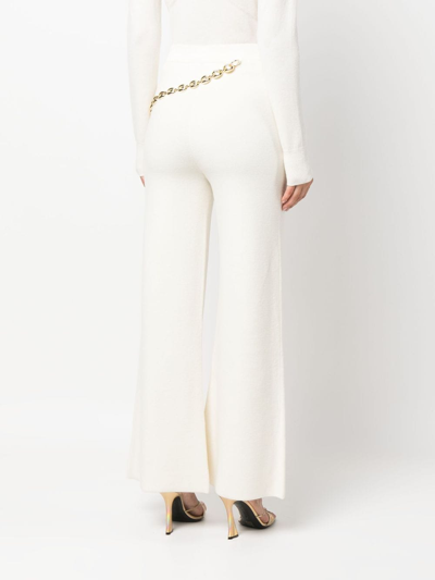 Rabanne Chainmail-detail Knitted Trousers In White