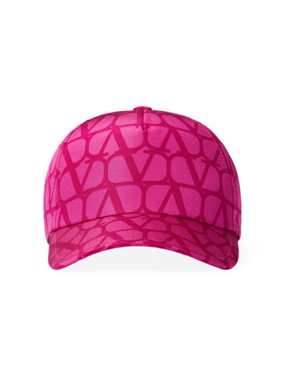 Shop Valentino Women's Toile Iconographe Baseball Cap In Toile Iconographe Faille In Pink