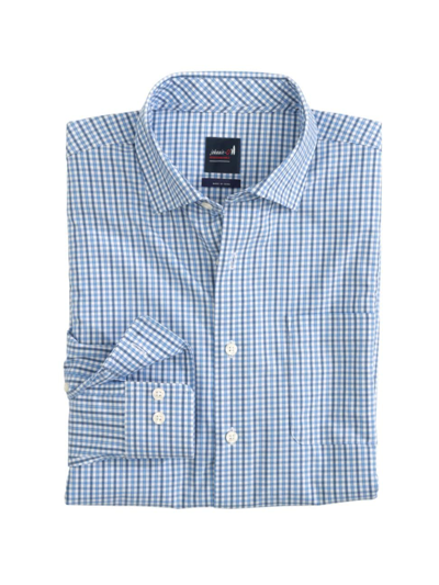 Shop Johnnie-o Men's Acadia Checked Button-front Shirt In Royal