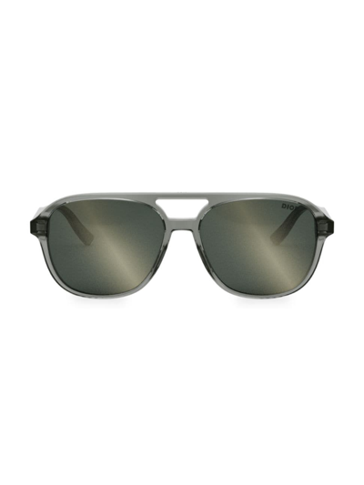 Shop Dior Men's In N1i 57mm Pilot Sunglasses In Grey Smoke Mirror