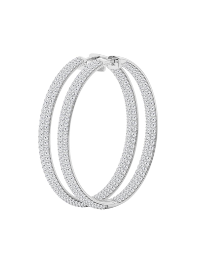 Shop Saks Fifth Avenue Women's 14k White Gold & 5 Tcw Lab-grown Diamond Inside-out Hoop Earrings