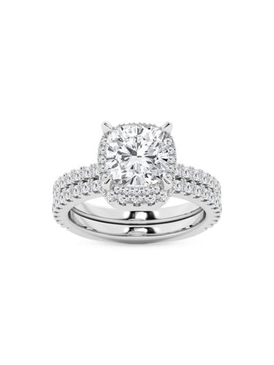 Shop Saks Fifth Avenue Women's 14k White Gold & 3.75 Tcw Lab-grown Diamond 2-piece Wedding Ring Set