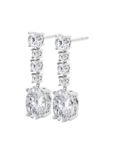 Shop Saks Fifth Avenue Women's 18k White Gold & 5.25 Tcw Lab-grown Diamond Drop Earrings