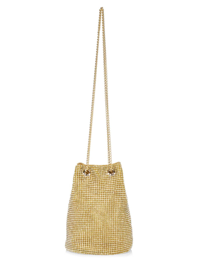 Shop Whiting & Davis Women's Crystal Bucket Bag In Gold Crystal