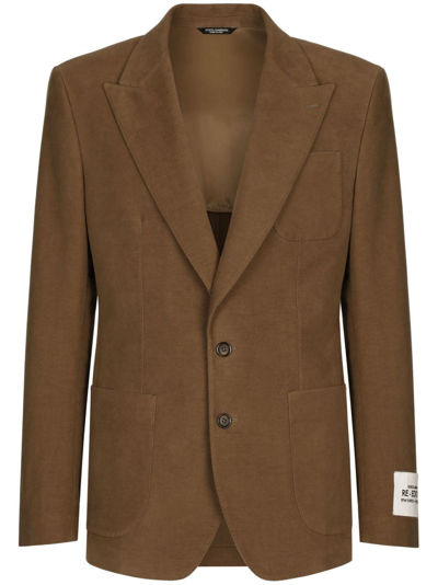 Shop Dolce & Gabbana Single-breasted Suit Jacket In Brown