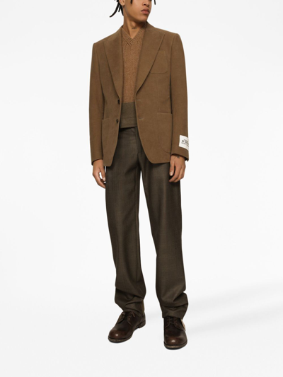 Shop Dolce & Gabbana Single-breasted Suit Jacket In Brown