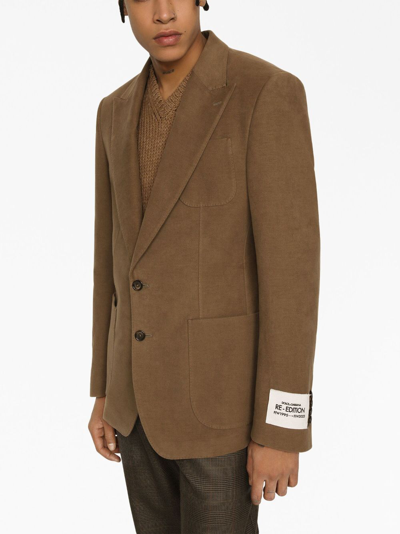 Shop Dolce & Gabbana Single-breasted Suit Jacket In Brown
