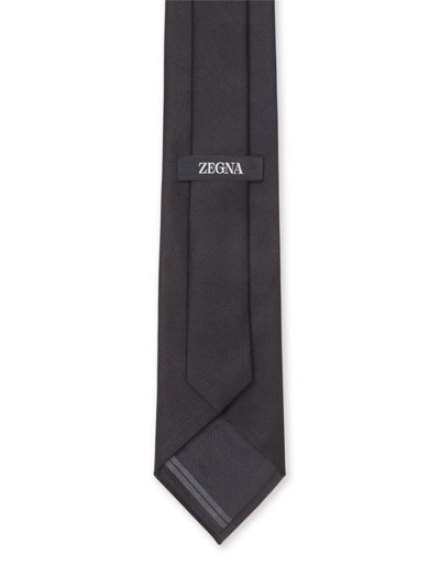 Zegna Cerimonia Silk Tie In Black