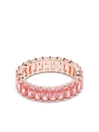 Shop Swarovski Matrix Crystal-embellished Ring In Pink