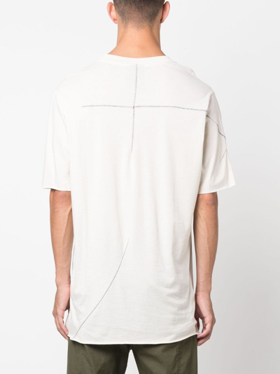 Shop Thom Krom Exposed-seam Cotton T-shirt In Neutrals