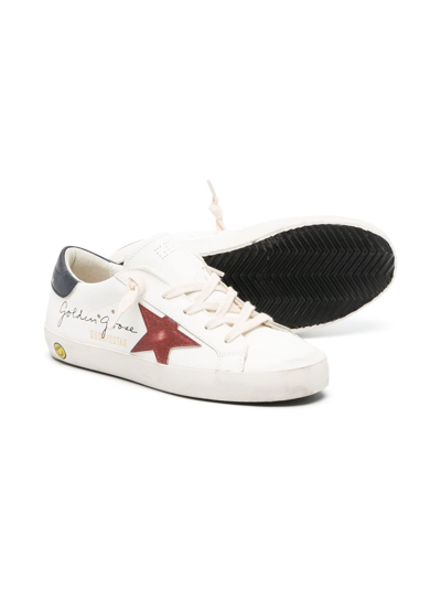 Shop Golden Goose Superstar Lace-up Sneakers In White